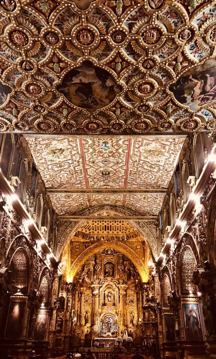 The churches in “old city” Quito are incredibly beautiful!  So many altars etc crafted of pure gold.